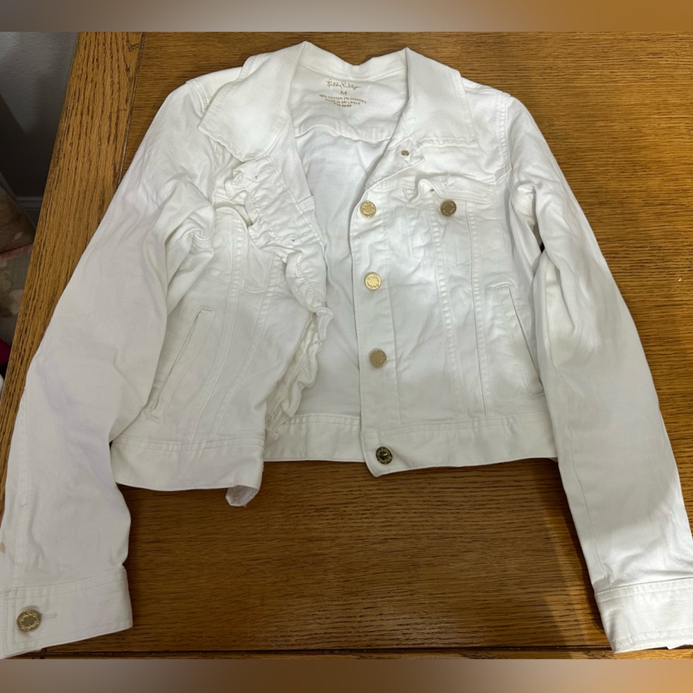 White Lilly Pulitzer Jean Jacket - Picture 1 of 4